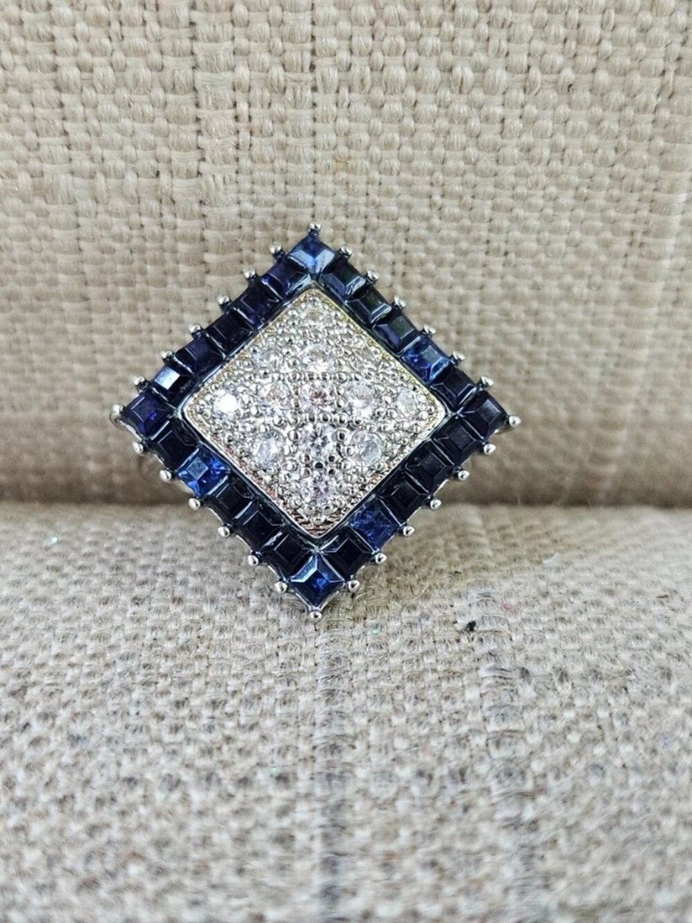 Women Fashion Jewelry Blue Crystals Accent Silver Tone Fashion Jewelry Size - Picture 2 of 12